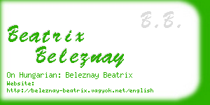 beatrix beleznay business card